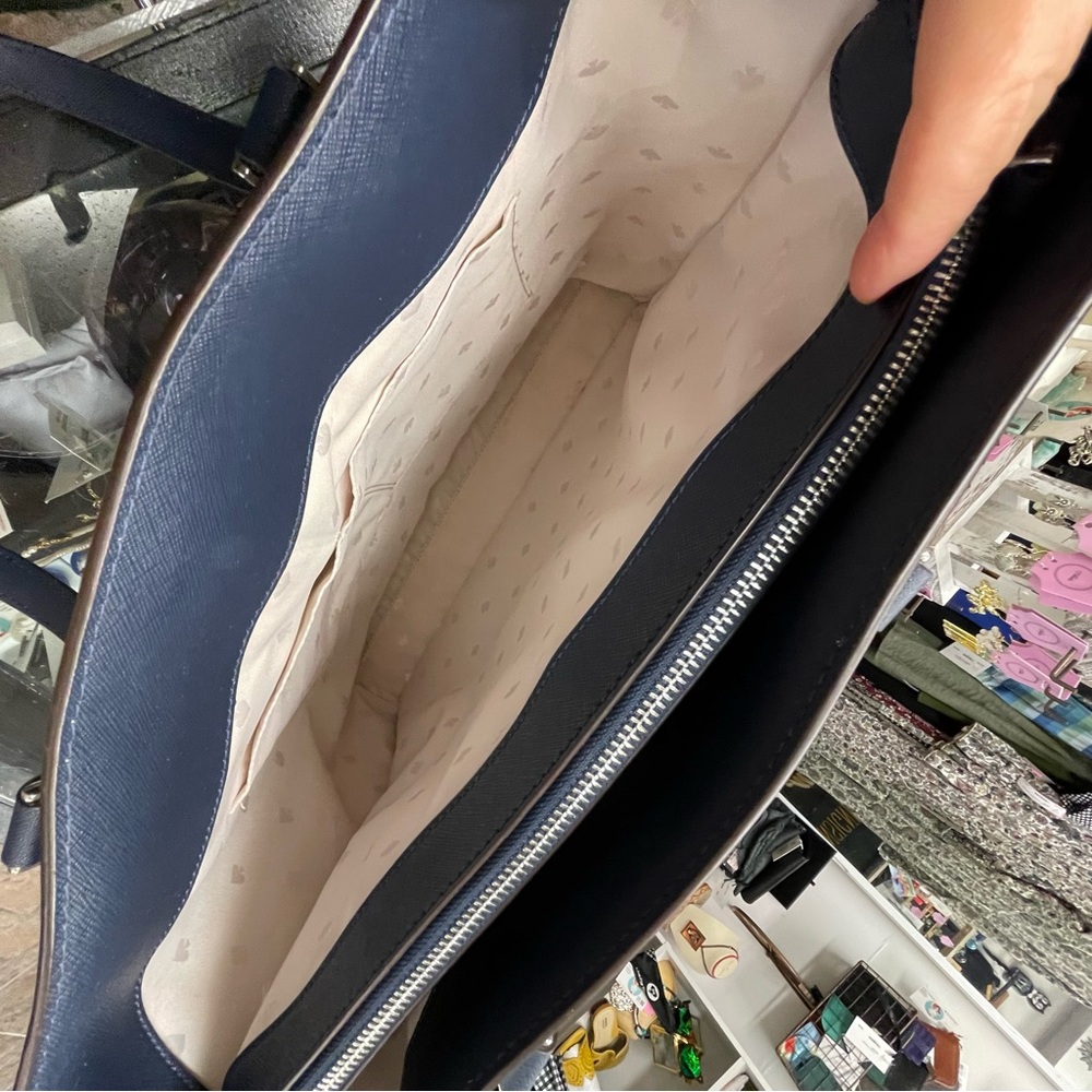 Kate Spade Pastel Green and Dark Blue Tote - Picture 6 of 8